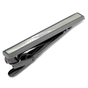 Gunmetal And Mother Of Pearl Inlaid Tie Clip