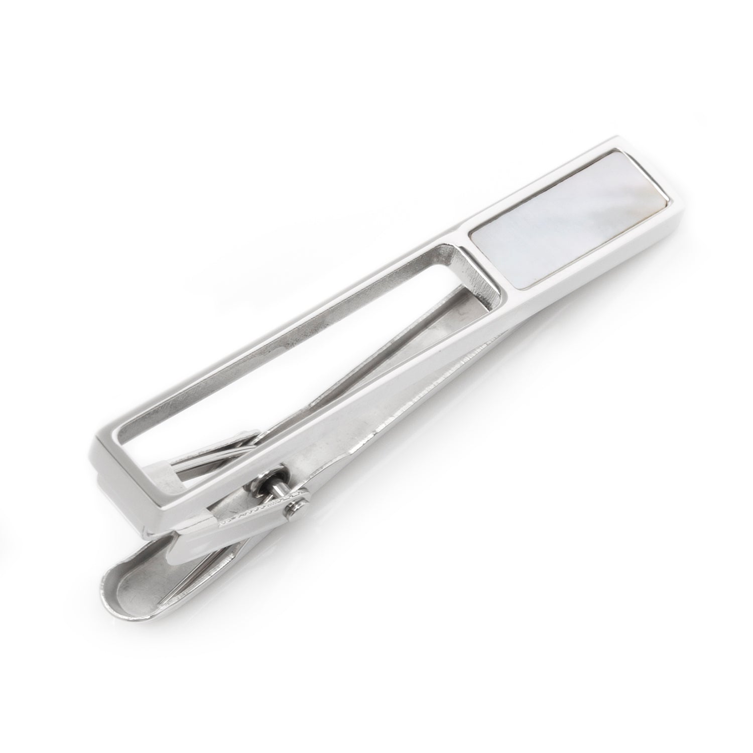Die Cut Mother Of Pearl Stainless Steel Tie Clip