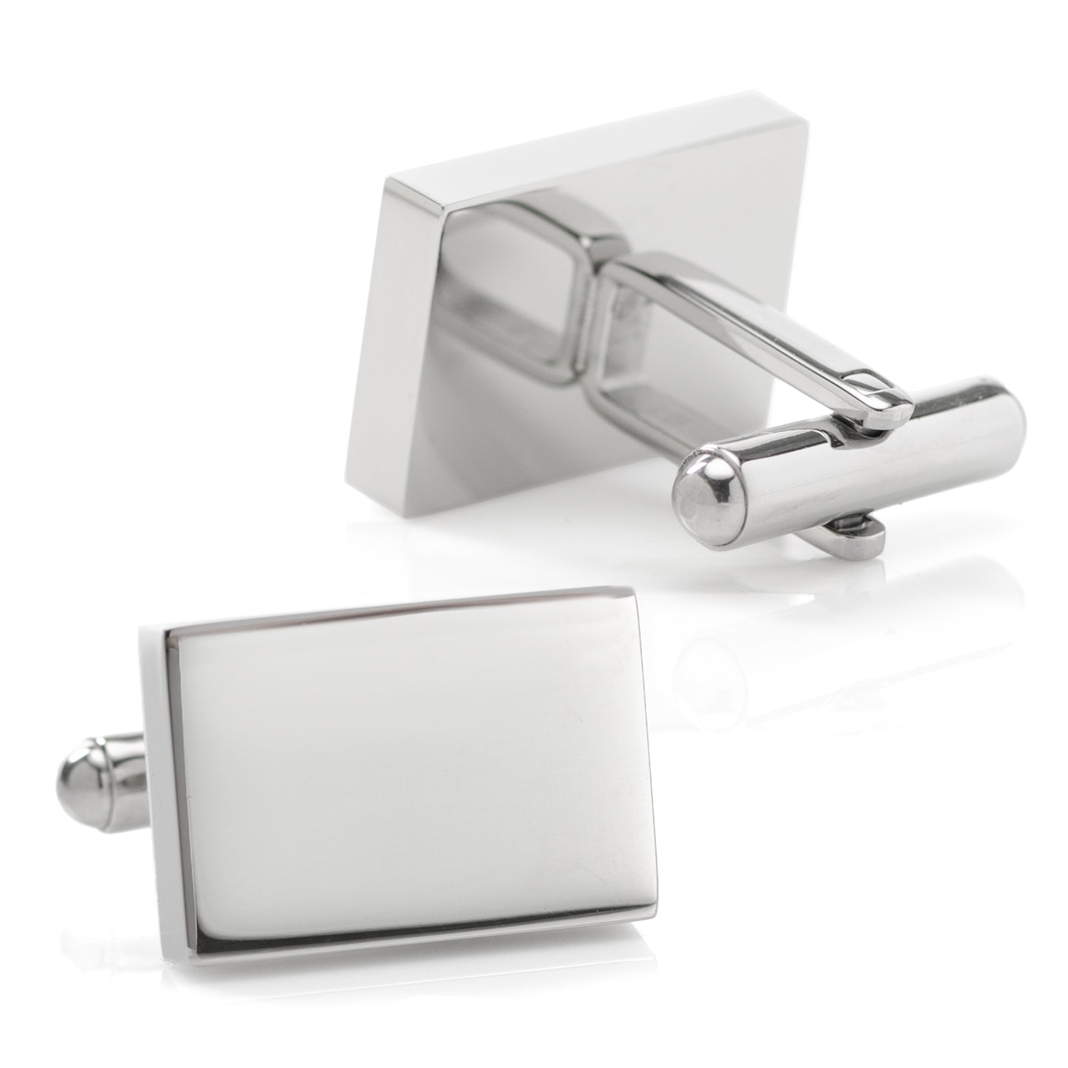 Engravable Rectangle Cufflinks And Tie Bar Gift Set
