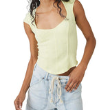 Free People Boss Babe Corset Tank Top Green Size Medium