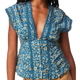 Free People Landy Printed Top Size XS