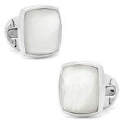 Sterling Silver Classic Cushion Mother Of Pearl Cufflinks