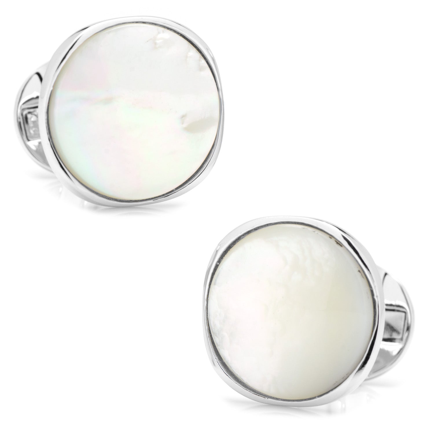 Sterling Silver Classic Formal Mother Of Pearl Cufflinks