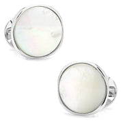 Sterling Silver Classic Formal Mother Of Pearl Cufflinks