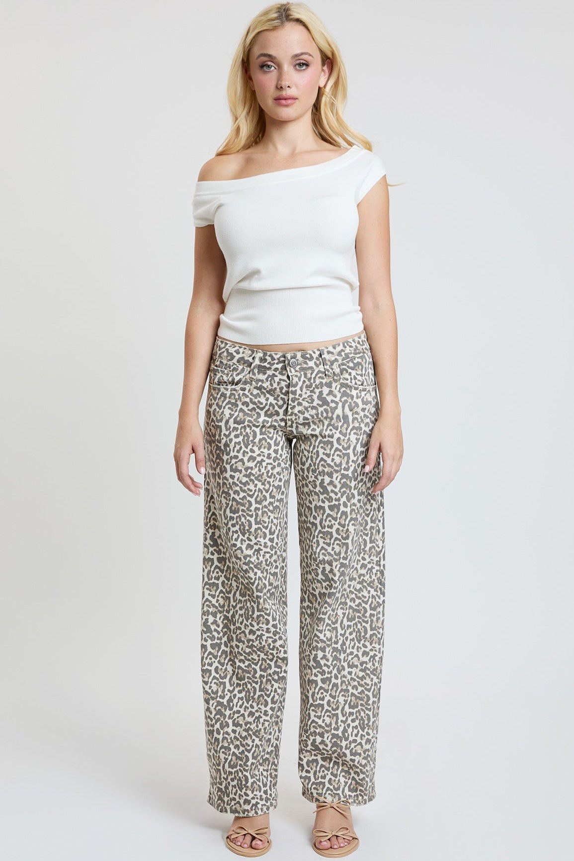 Women's Britney Leopard Wide Leg Jeans
