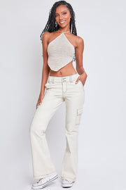 Women's 2 Button Low Rise Cargo Flare Pants