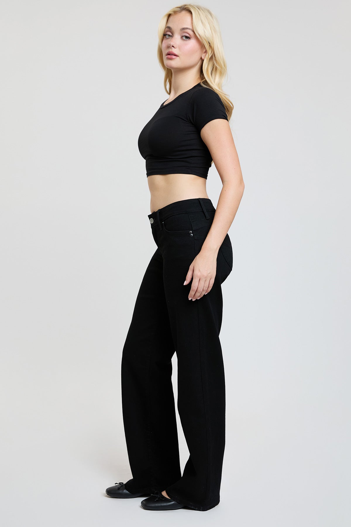 Women's Luxe Low Rise Wannabettabutt Wide Leg Jeans