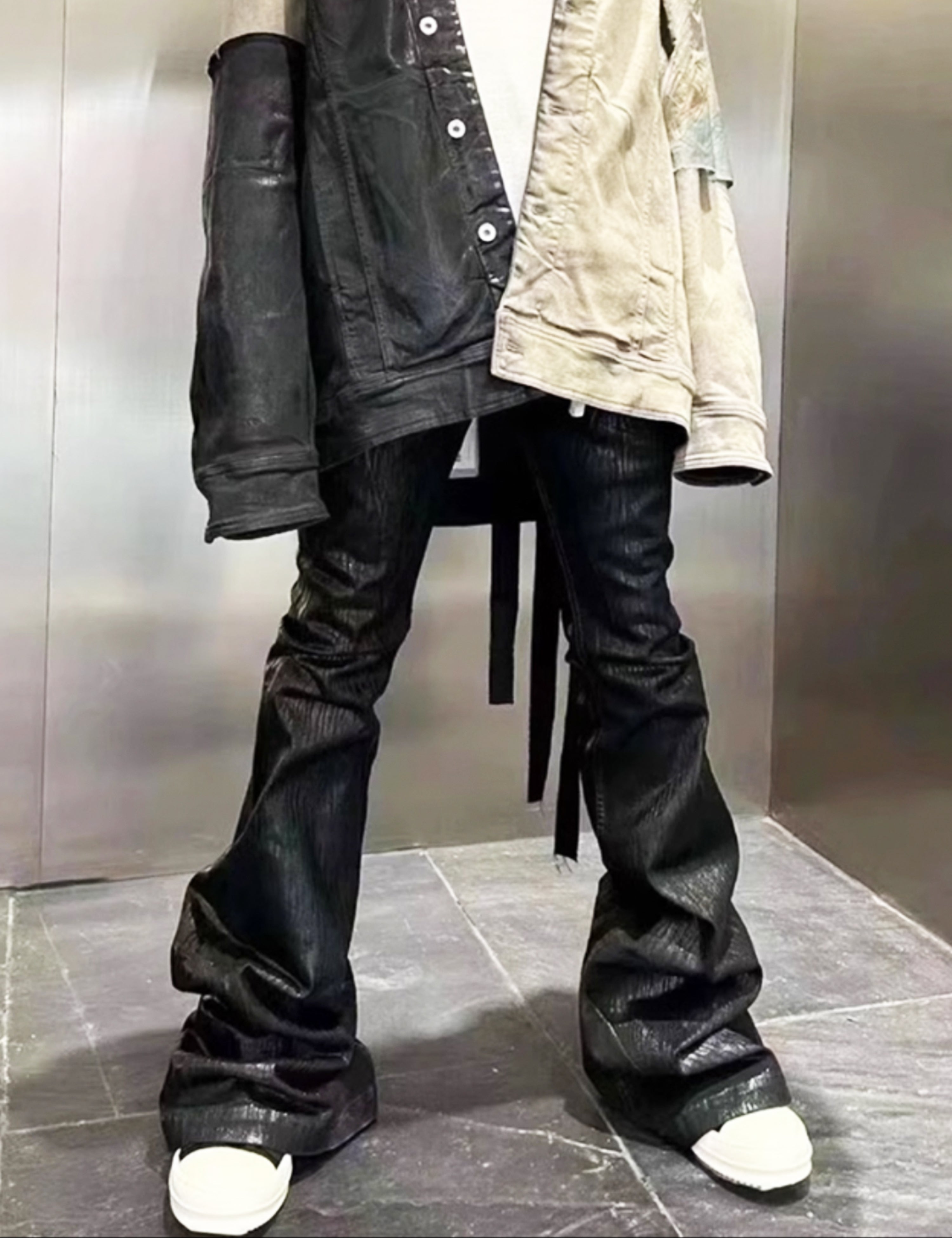 Wideboy Waxed Flare Denim