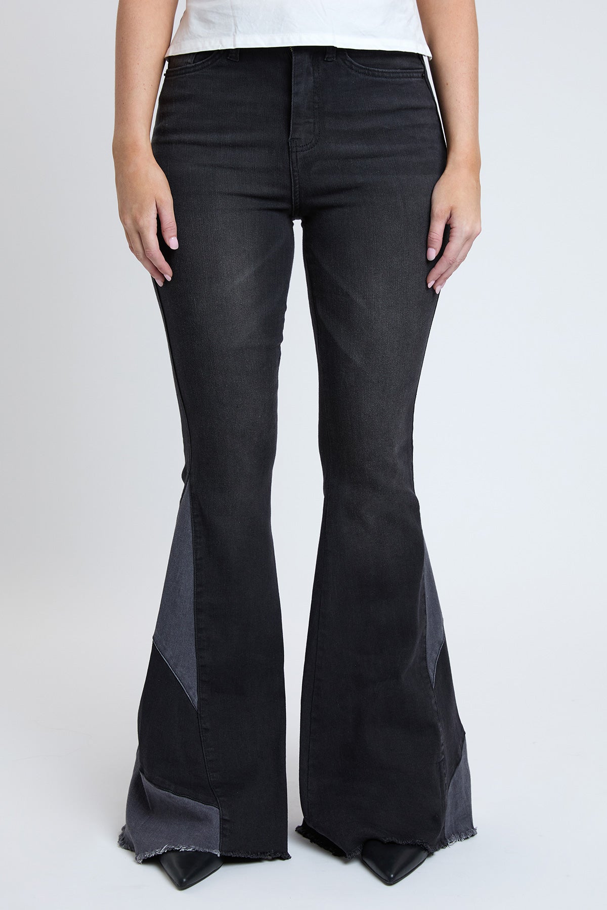 Women's Block Panel Flare Jeans