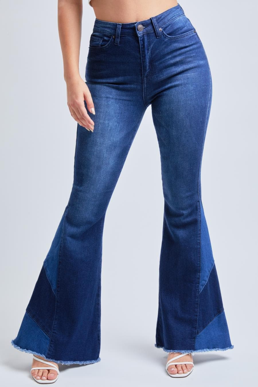 Women's Block Panel Flare Jeans