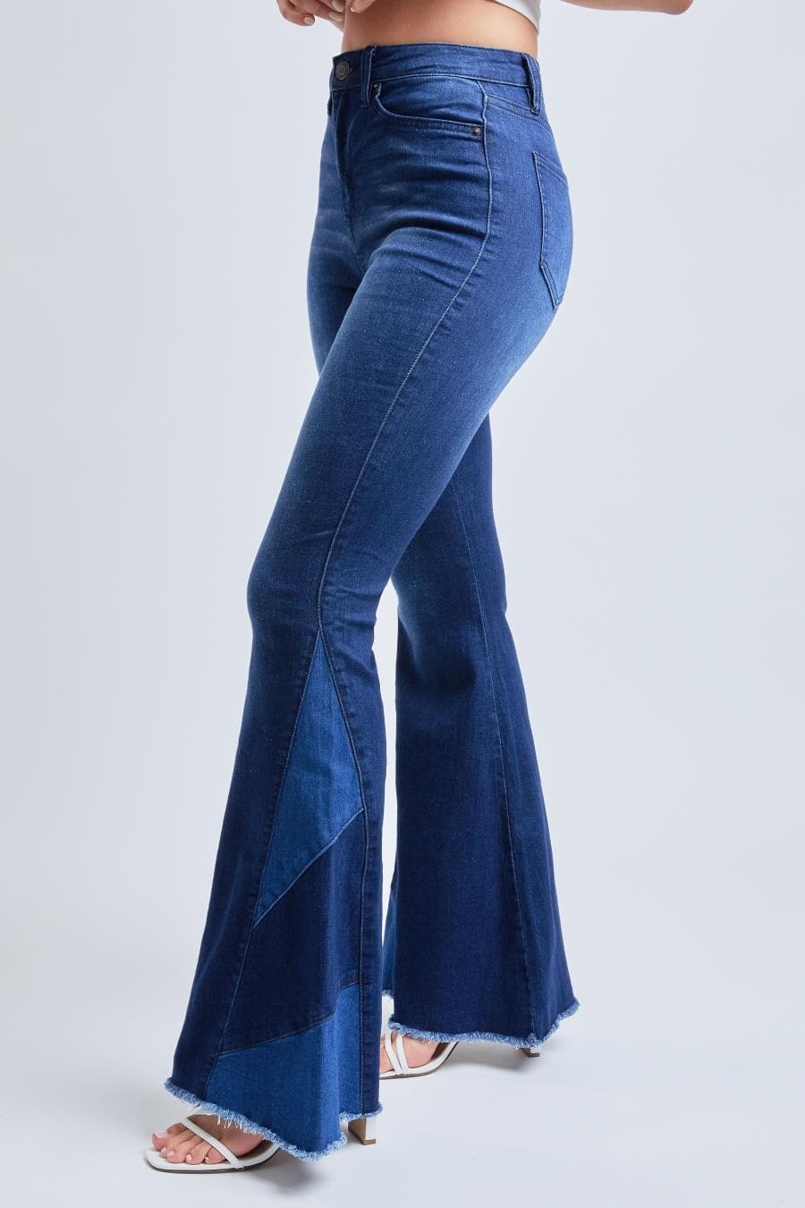 Women's Block Panel Flare Jeans