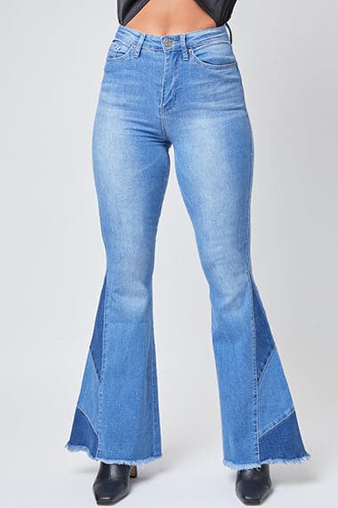 Women's Block Panel Flare Jeans