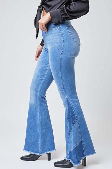 Women's Block Panel Flare Jeans