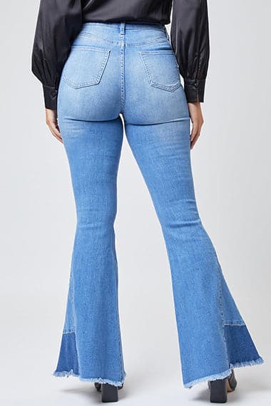 Women's Block Panel Flare Jeans