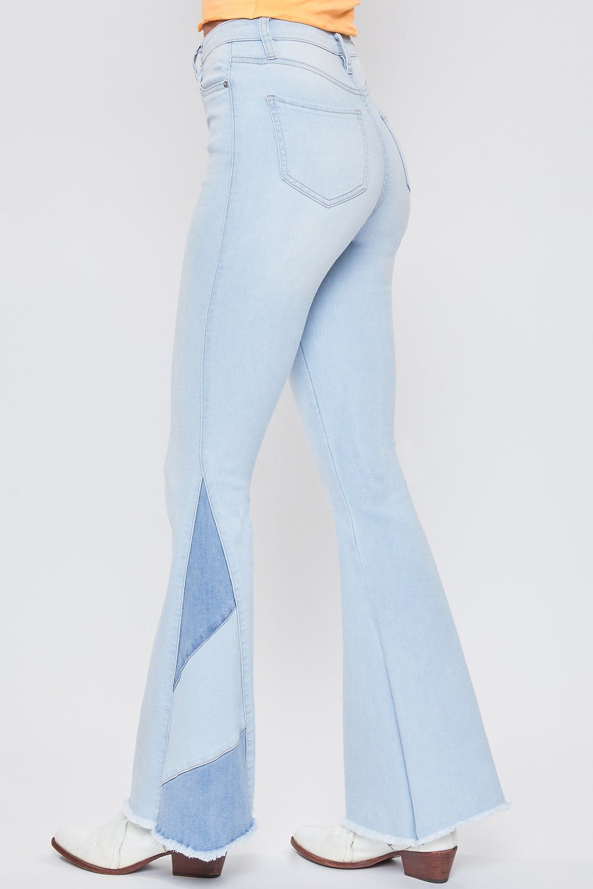 Women's Block Panel Flare Jeans