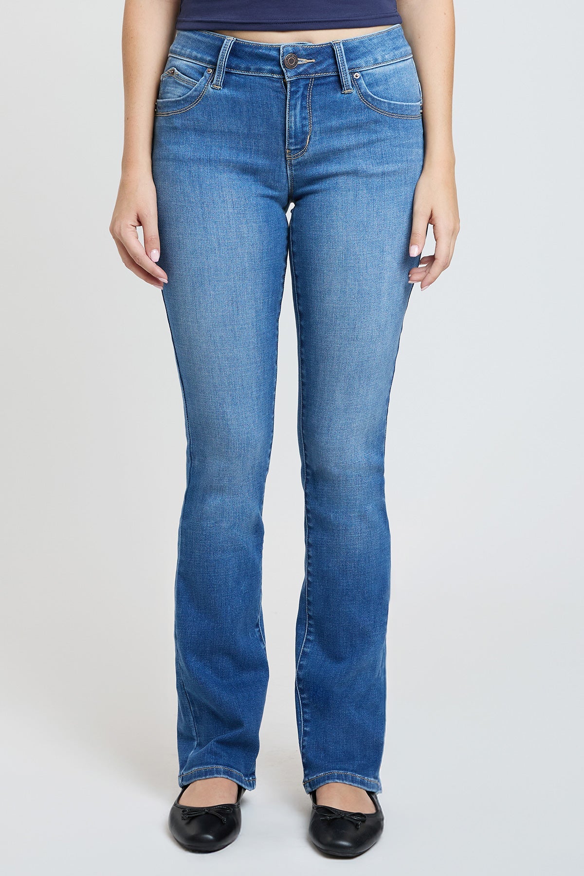 Women's Luxe Mid Rise Wannabettabutt Bootcut Jeans