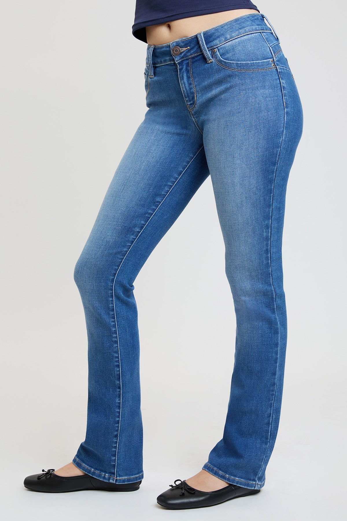 Women's Luxe Mid Rise Wannabettabutt Bootcut Jeans