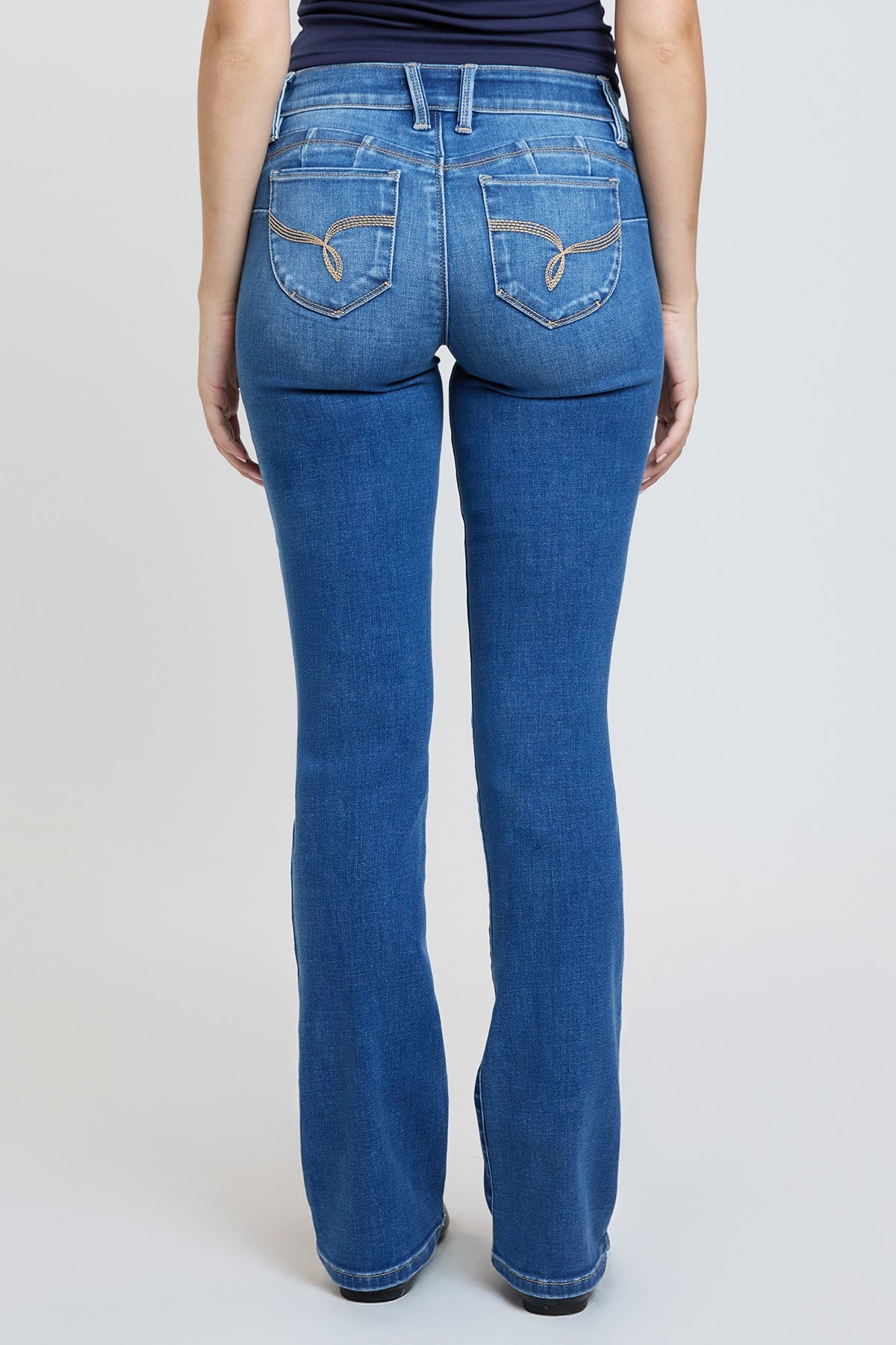 Women's Luxe Mid Rise Wannabettabutt Bootcut Jeans