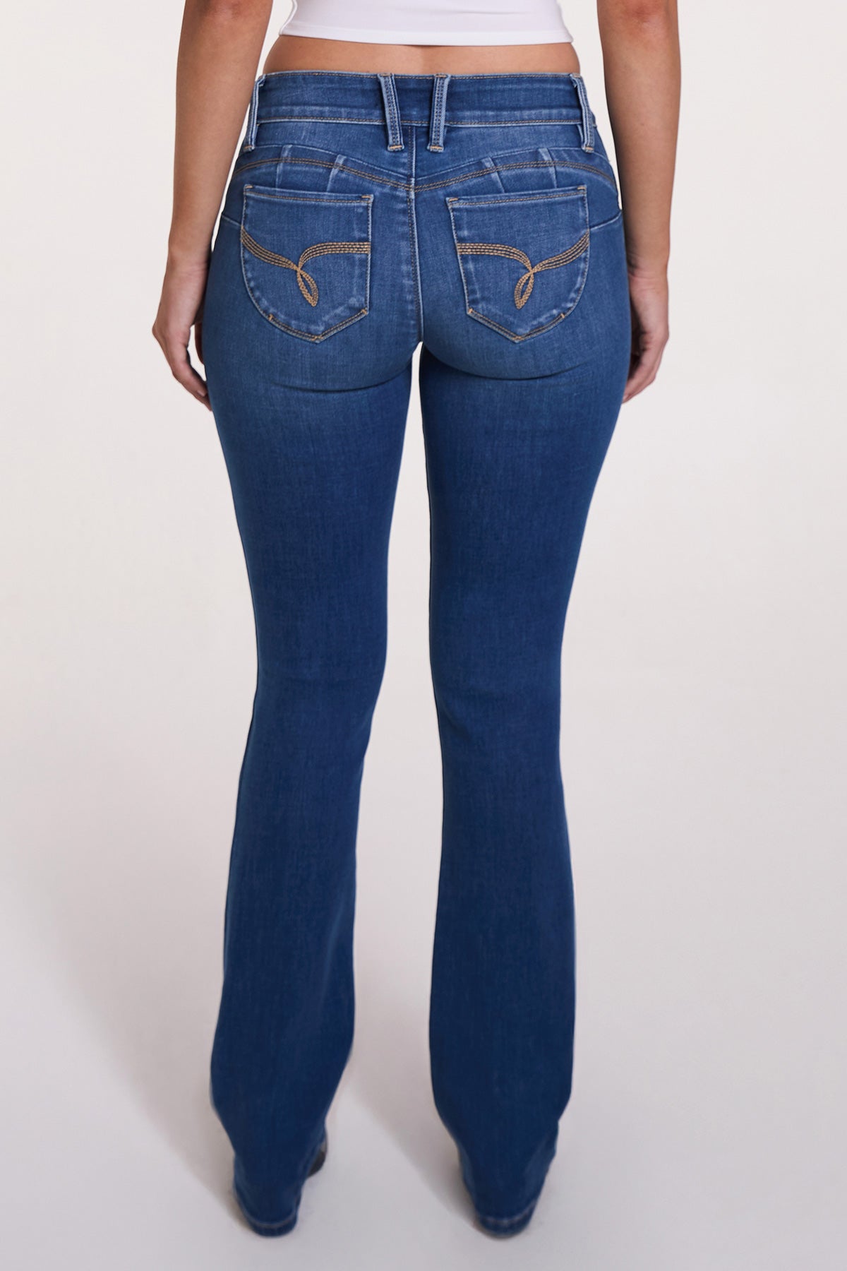 Women's Luxe Mid Rise Wannabettabutt Bootcut Jeans