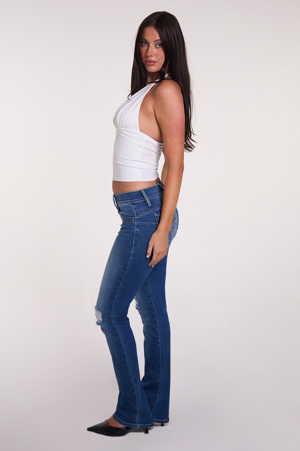Women's Luxe Mid Rise Wannabettabutt Bootcut Jeans