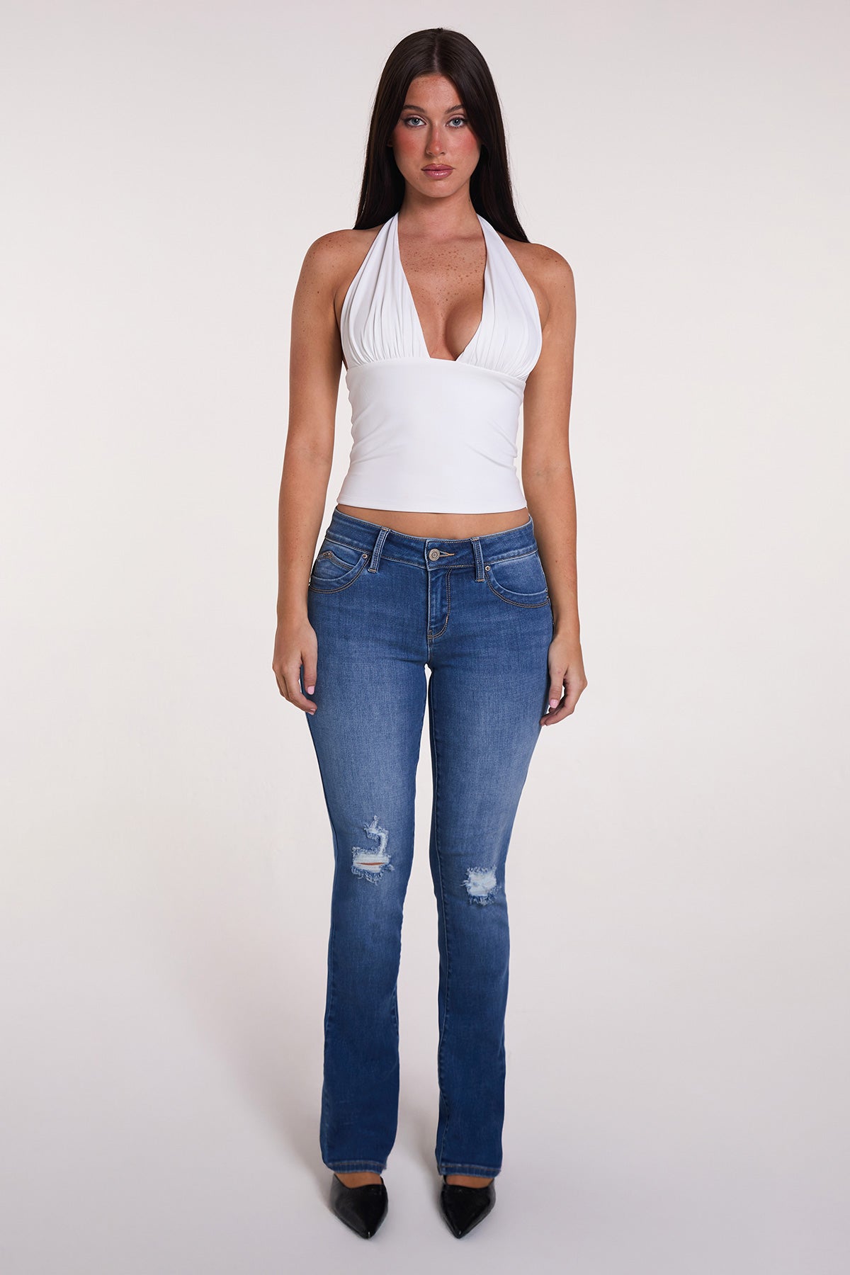 Women's Luxe Mid Rise Wannabettabutt Bootcut Jeans