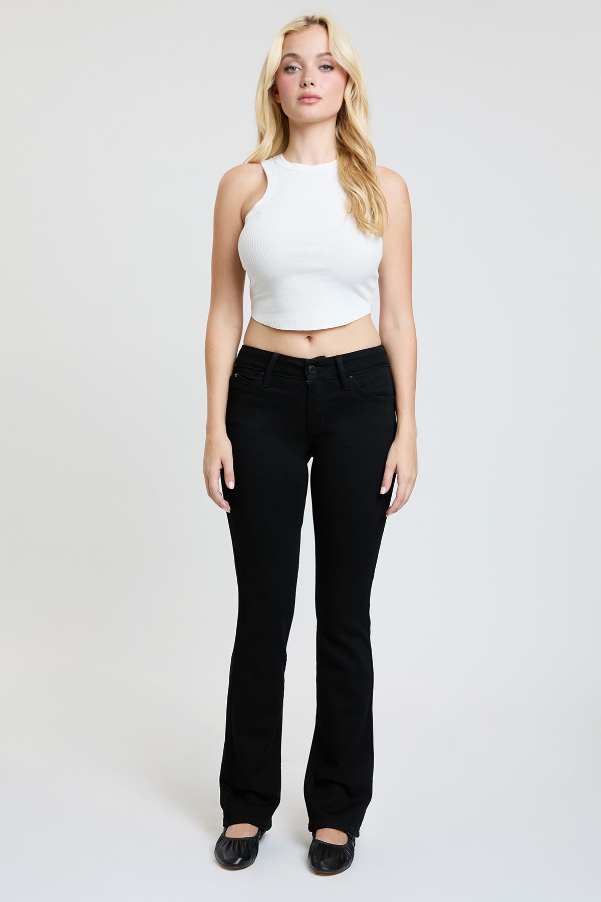 Women's Luxe Mid Rise Wannabettabutt Bootcut Jeans