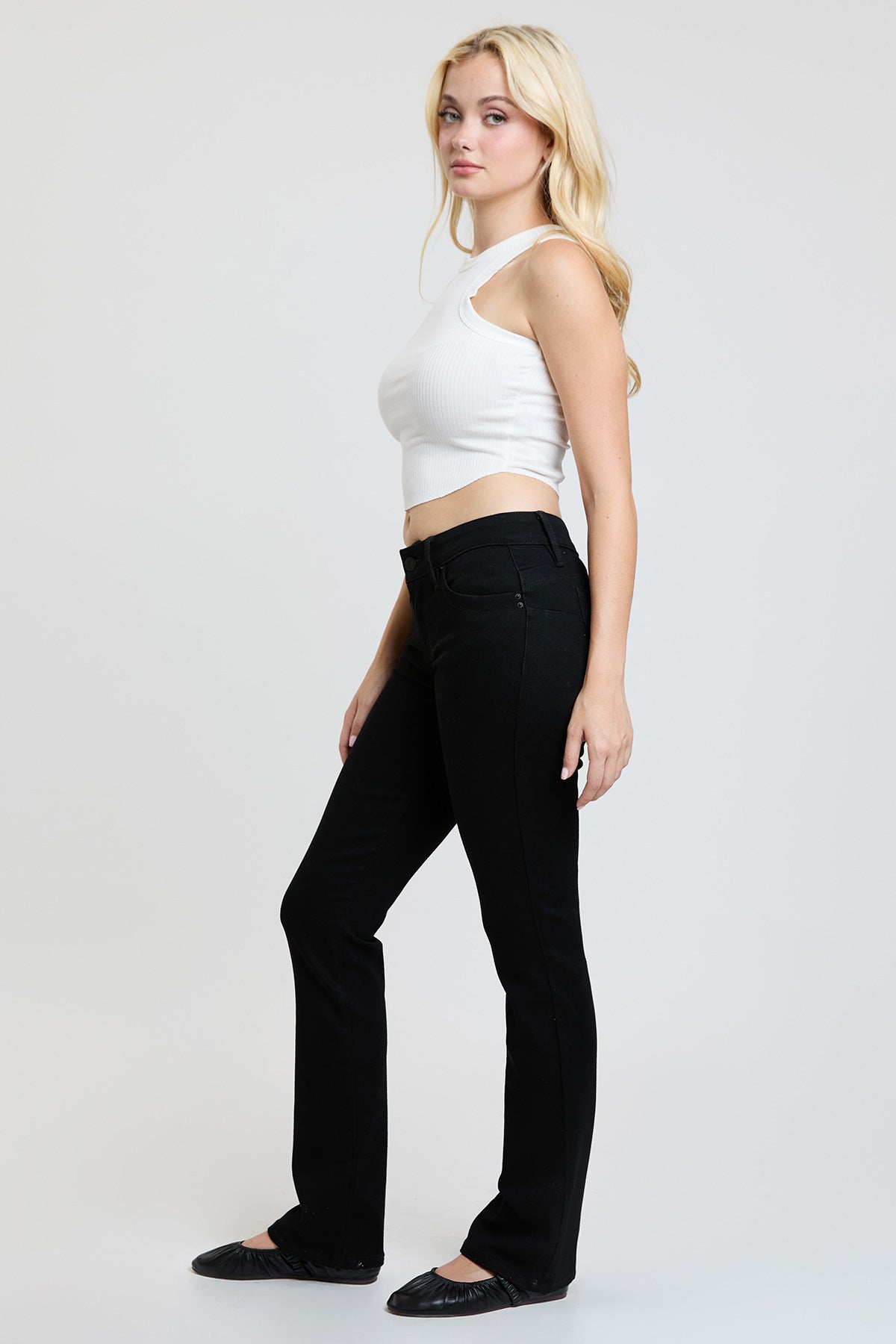 Women's Luxe Mid Rise Wannabettabutt Bootcut Jeans