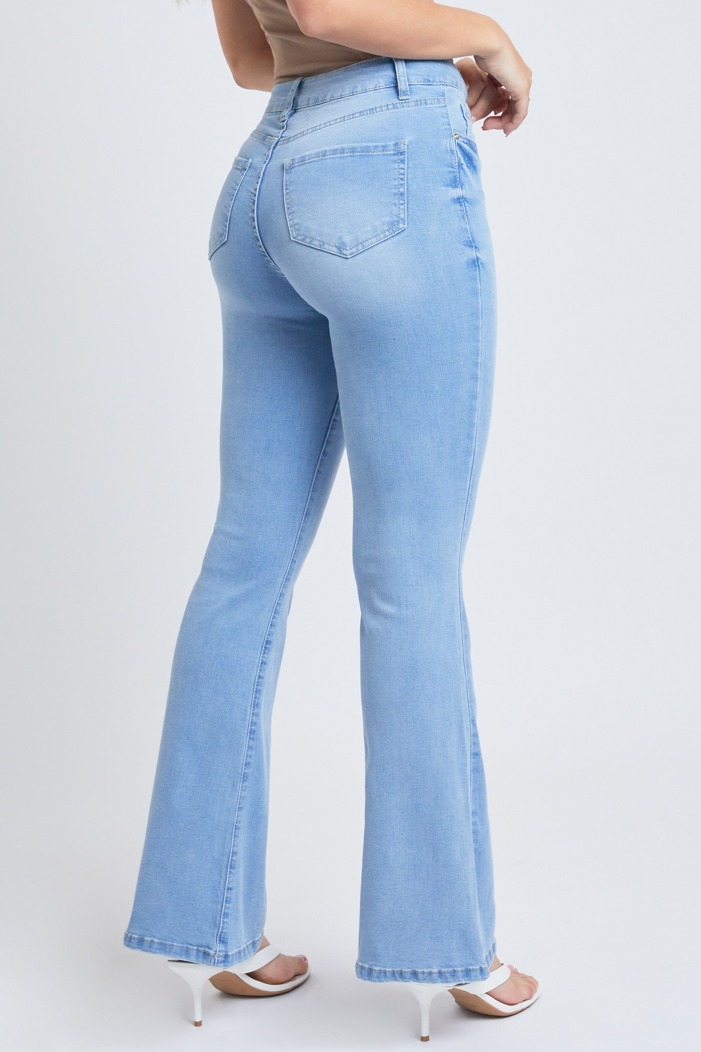 Women's Essential Distressed Flare Jeans-distressed