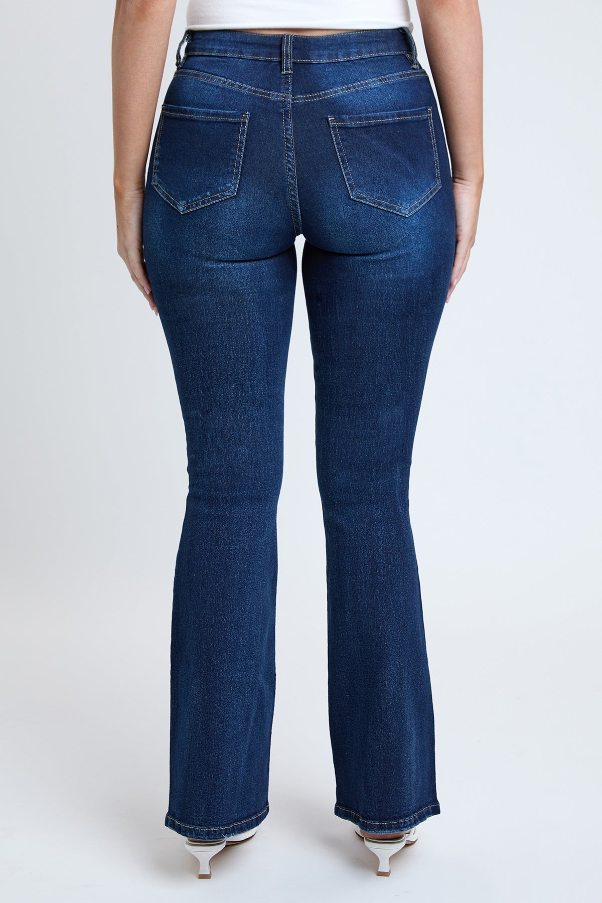 Women's Essential Distressed Flare Jeans-distressed
