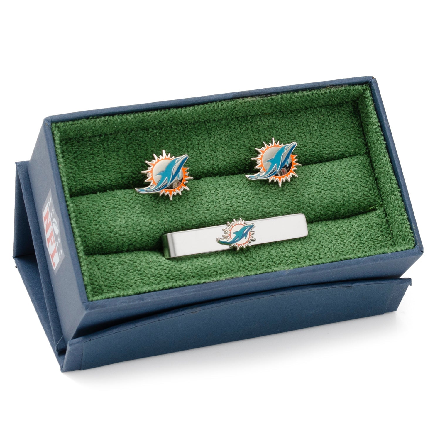 NFL Miami Dolphins Cufflinks & Tie Clip Gift Set