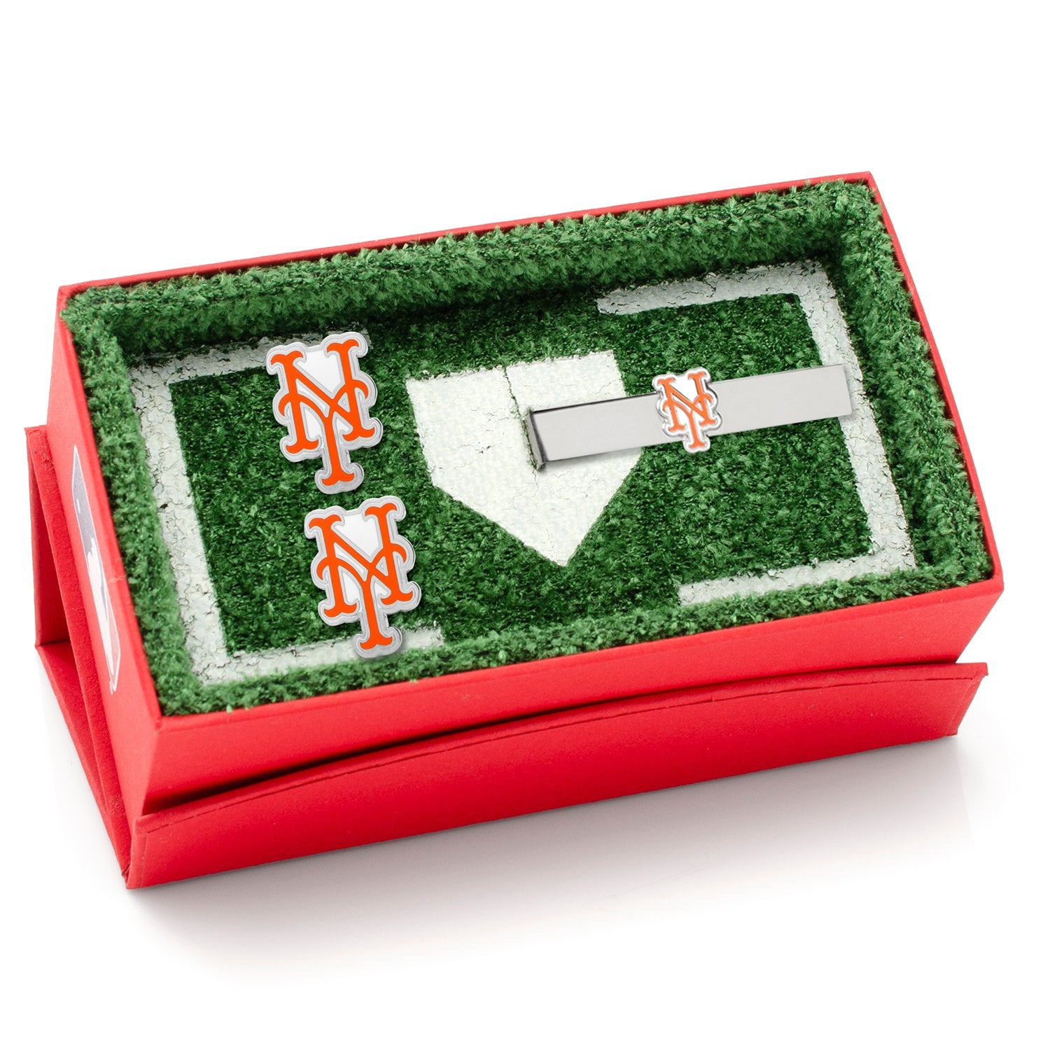 MLB New York Mets Cufflinks And Tie Clip Gift Set