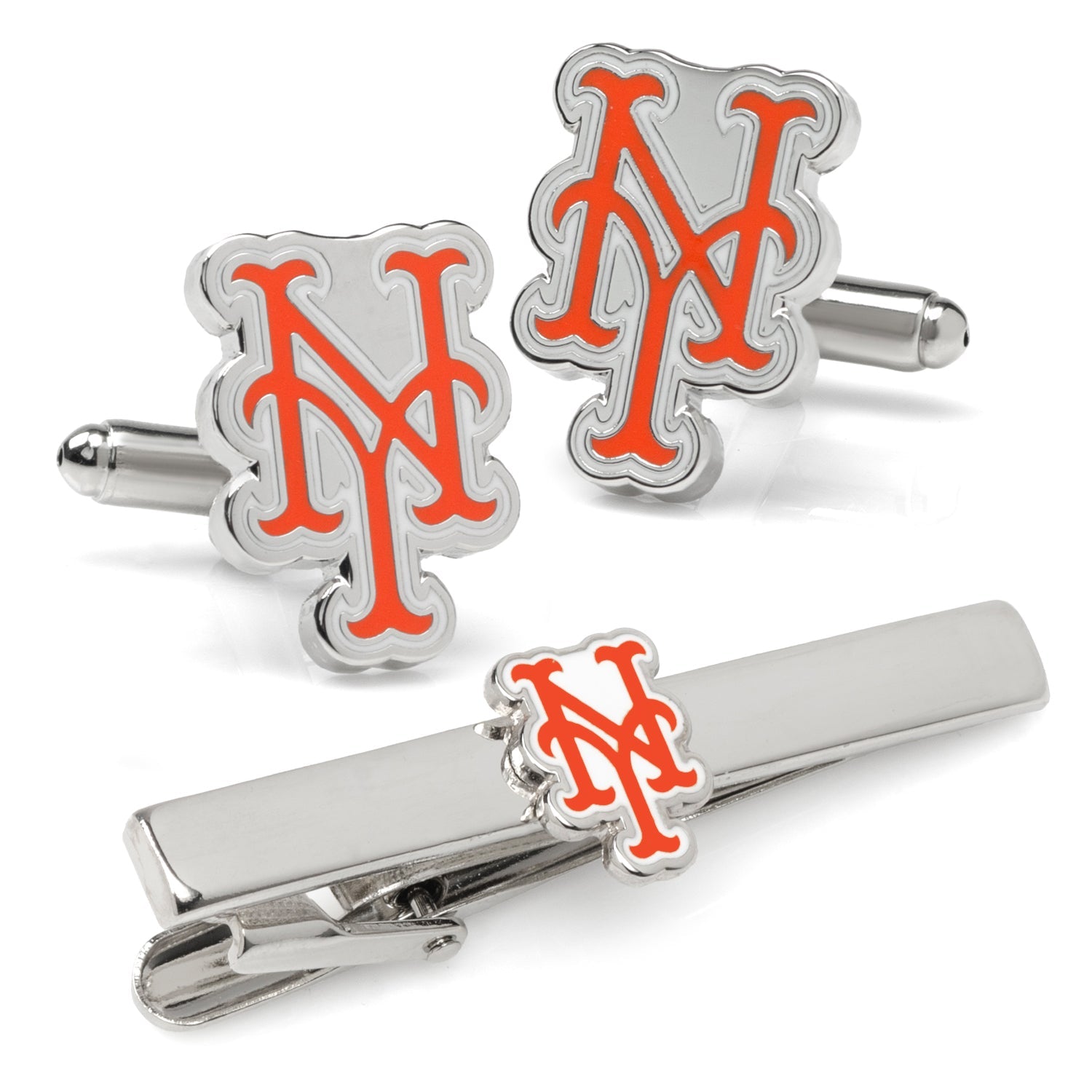 MLB New York Mets Cufflinks And Tie Clip Gift Set