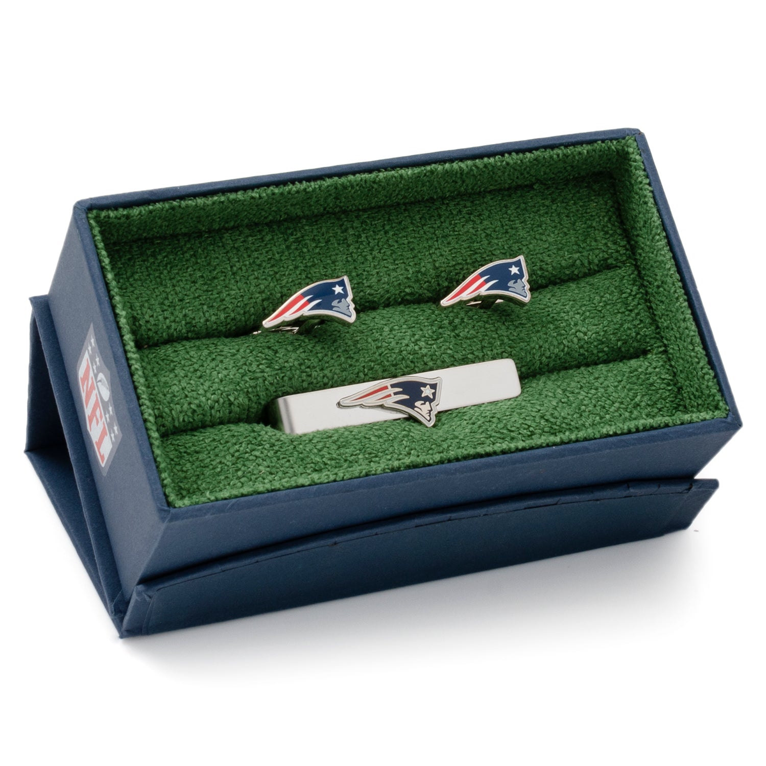 NFL New England Patriots Cufflinks & Tie Clip Gift Set