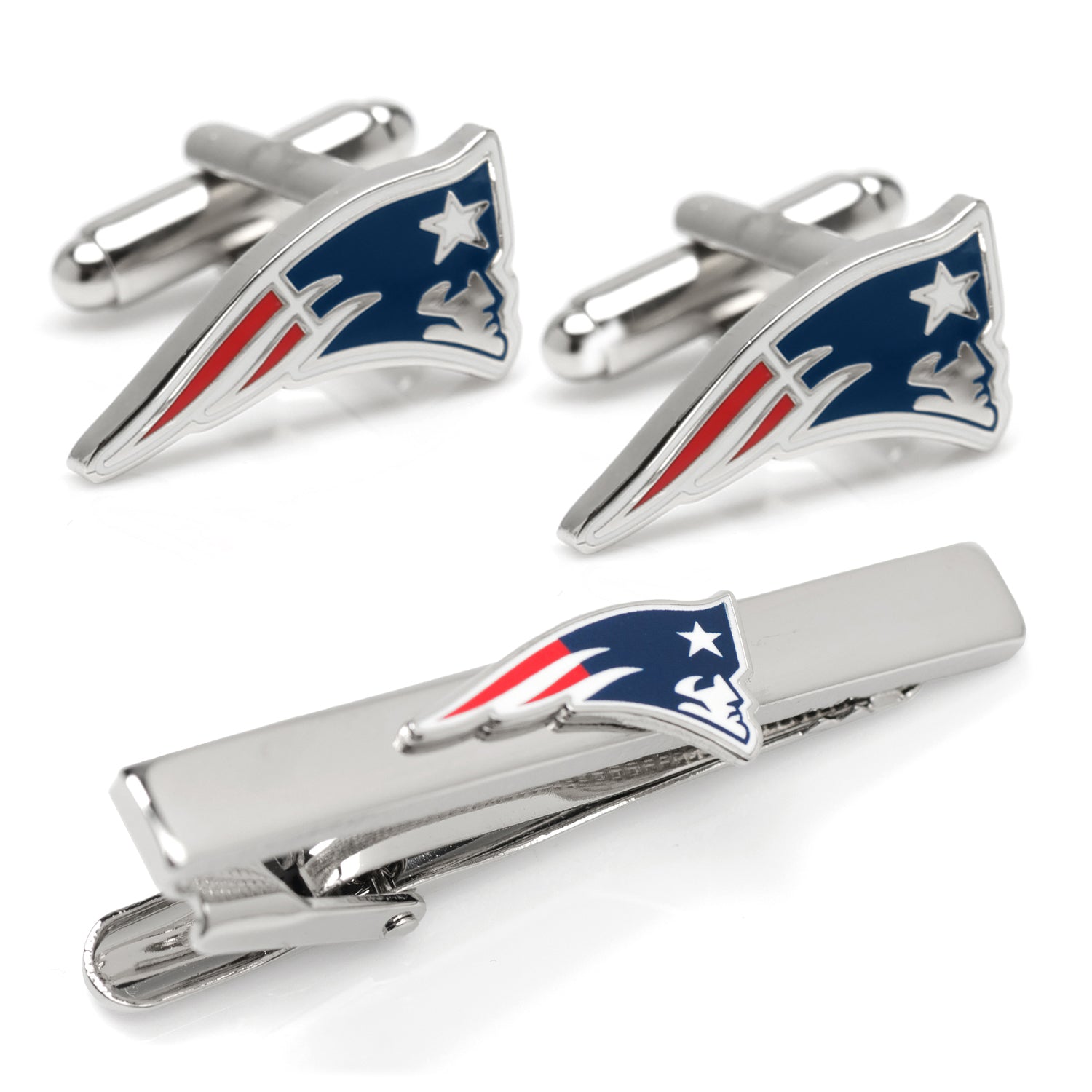 NFL New England Patriots Cufflinks & Tie Clip Gift Set