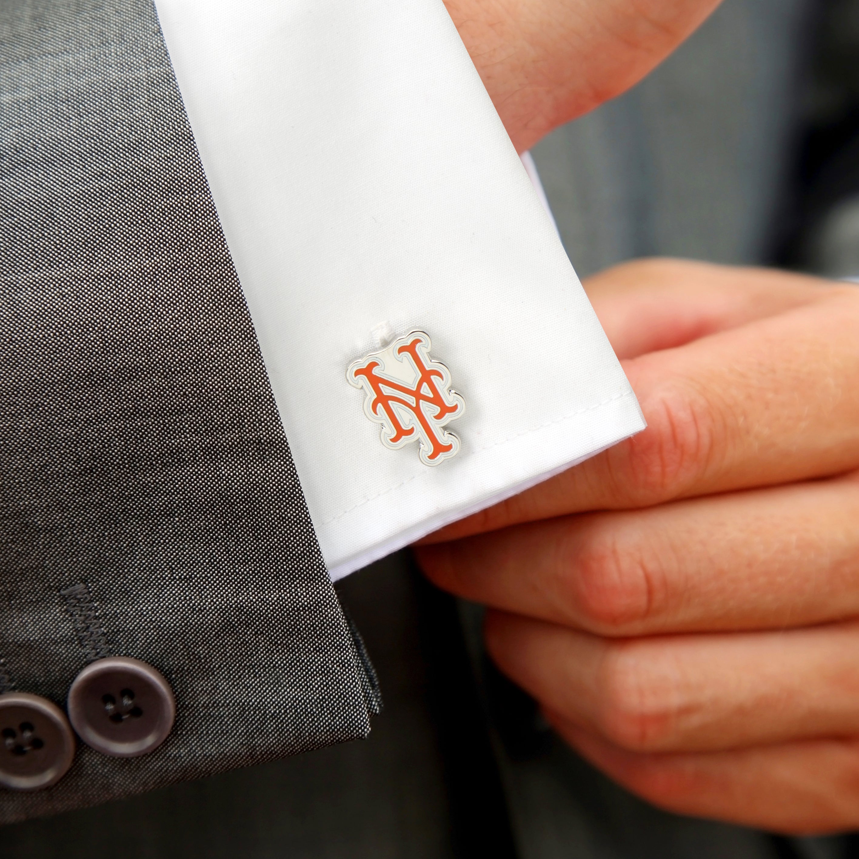 Mlb New York Mets Silver Cufflinks