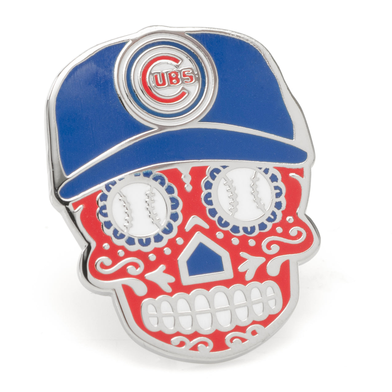 Mlb Chicago Cubs Sugar Skull Lapel Pin
