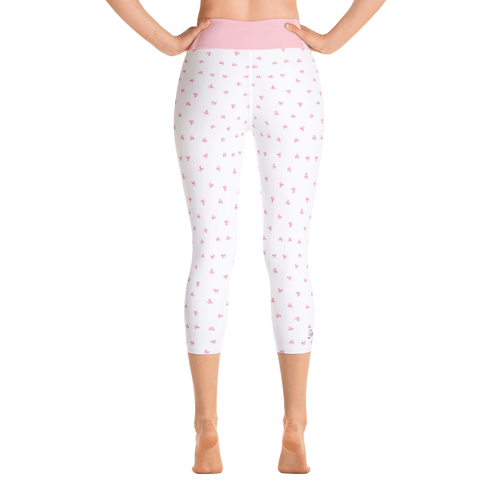 White Petit Bow Capri Leggings