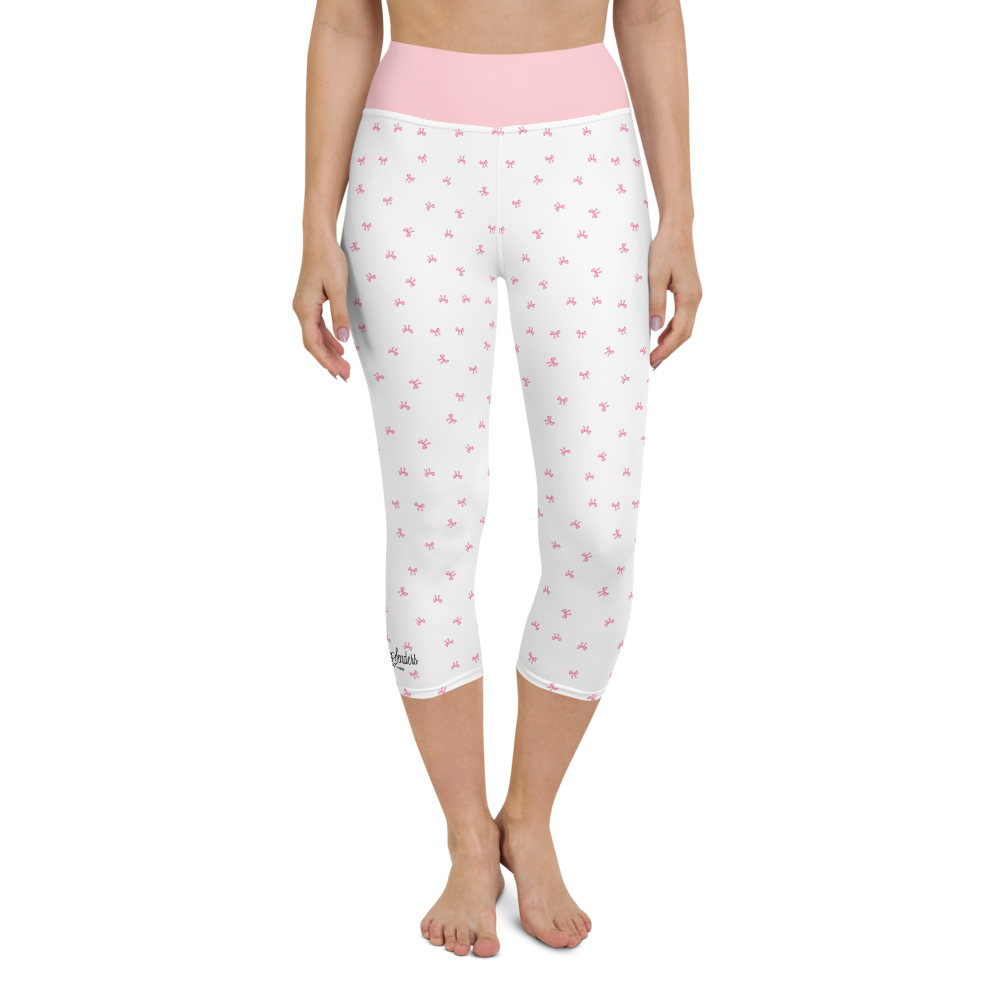 White Petit Bow Capri Leggings