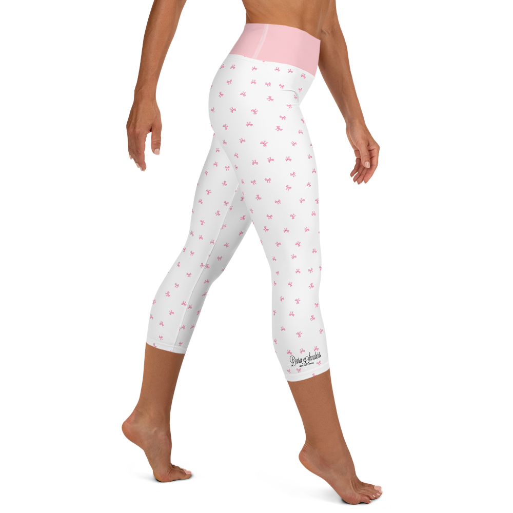 White Petit Bow Capri Leggings