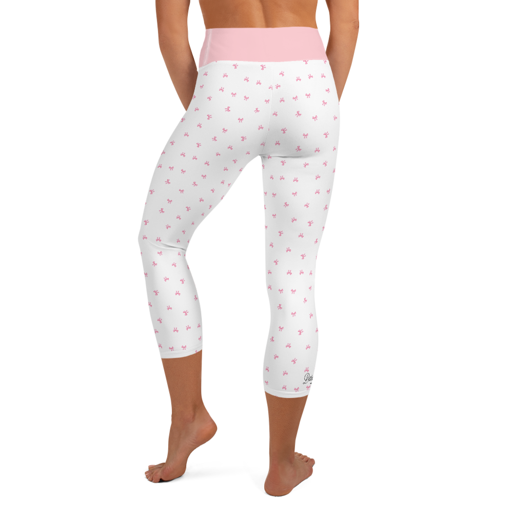 White Petit Bow Capri Leggings