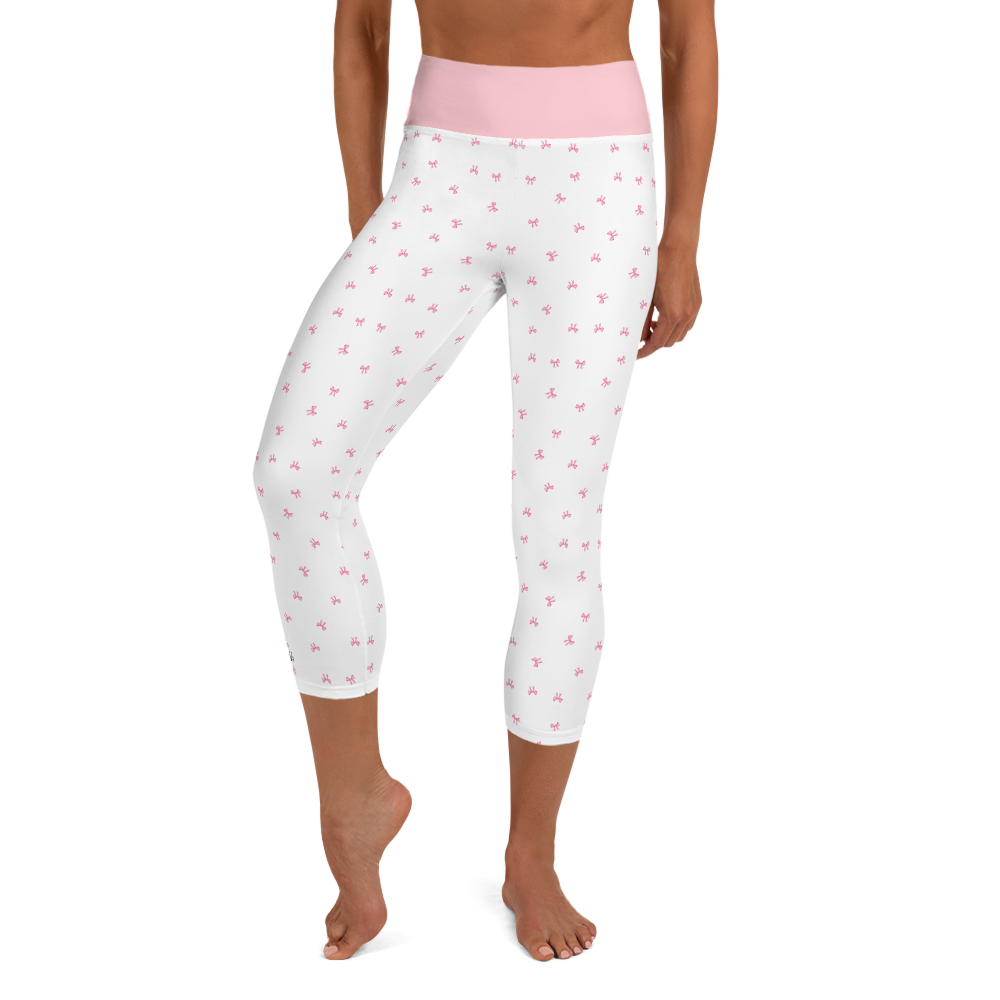 White Petit Bow Capri Leggings