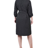 3/4 Roll Tab Sleeve Belted Shirtdress - Petite