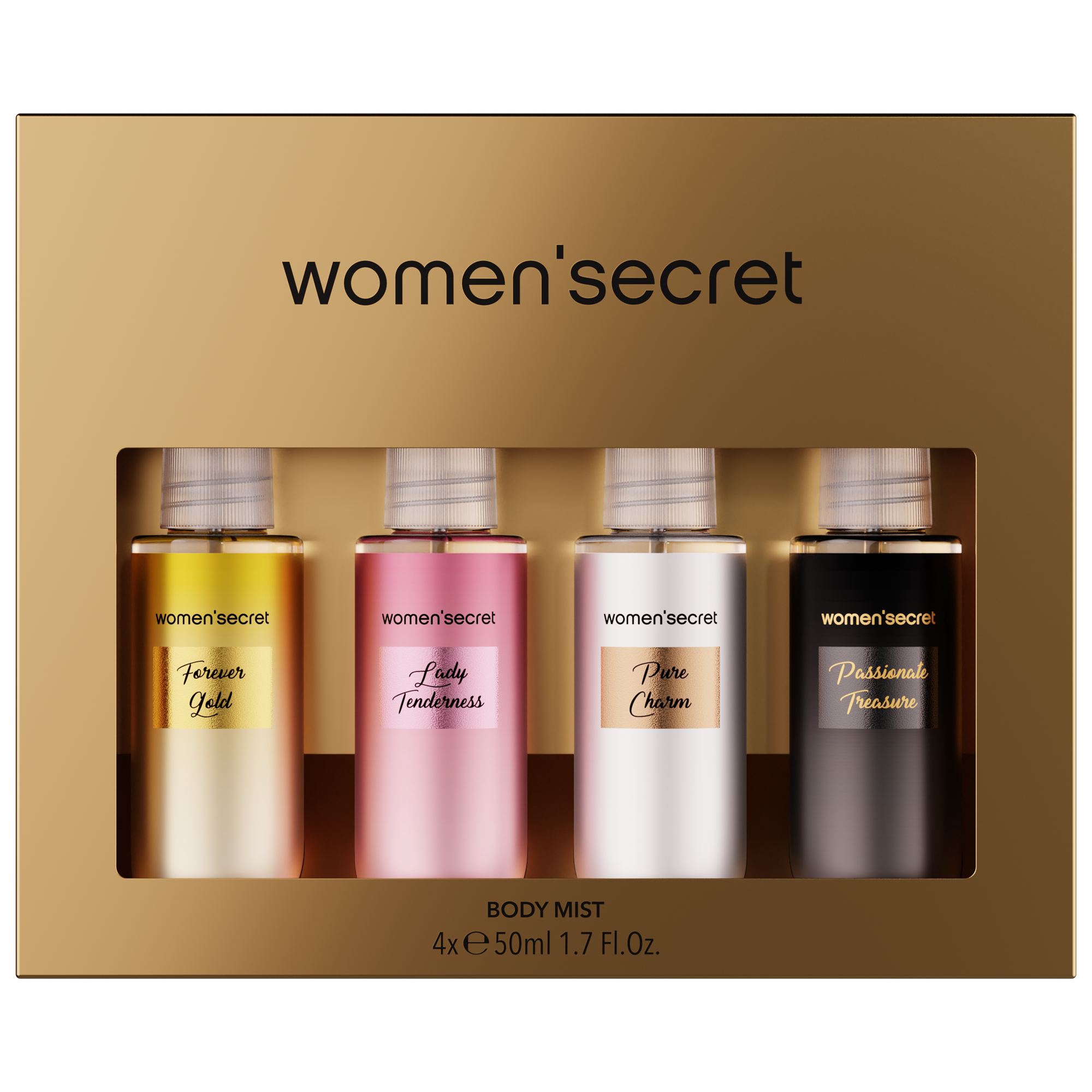 Women's Secret Metallic Body Mist Coffret 4 x 1.7 oz