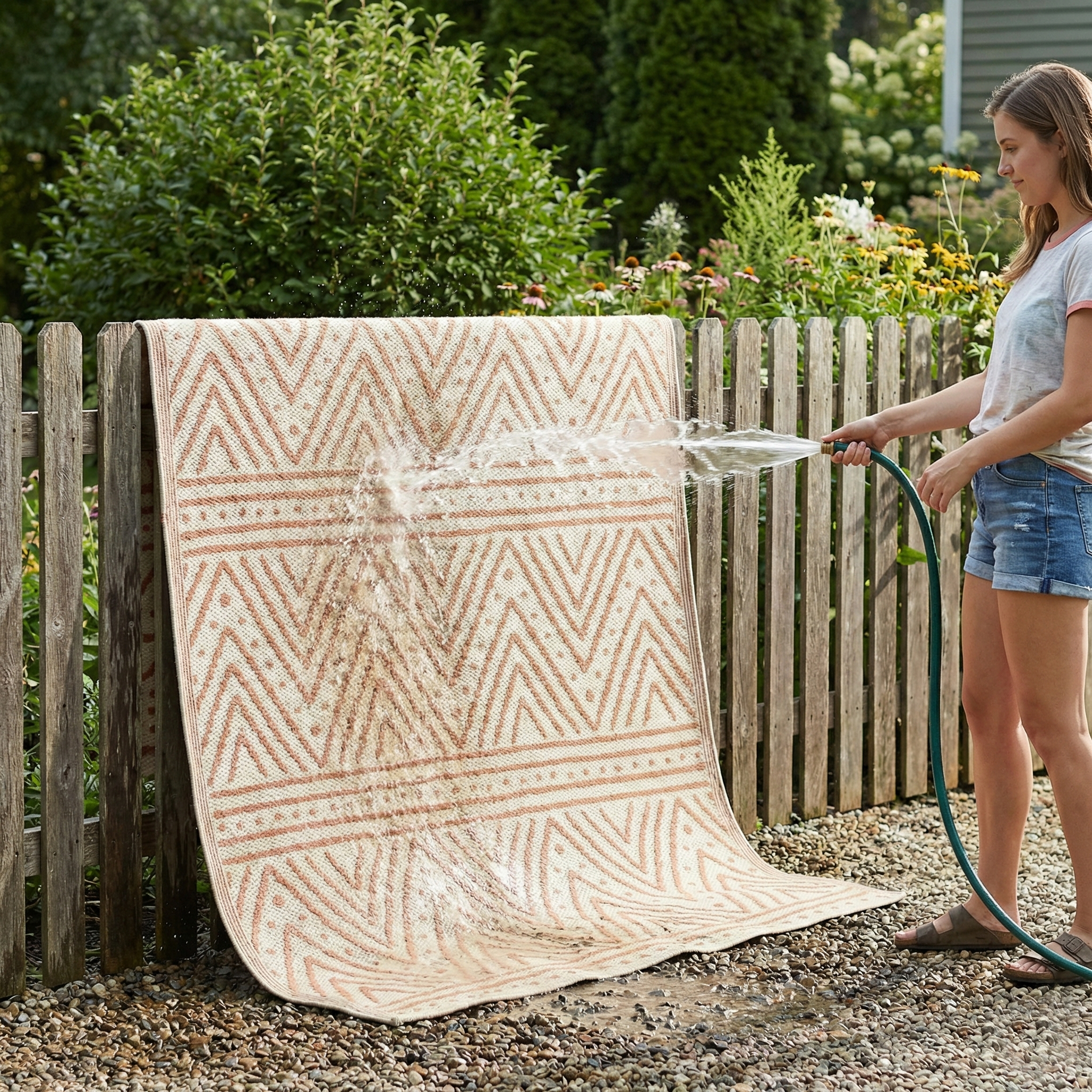 Patan - Coral Outdoor Rug For Patio