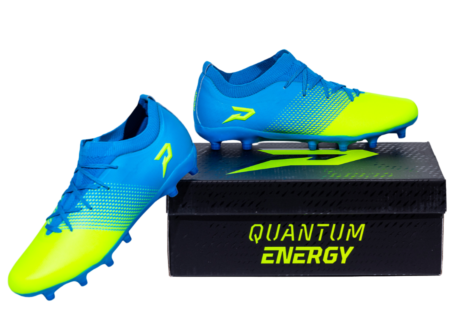 Quantum Energy All Purpose Columbia Blue & Slime Soccer Cleats