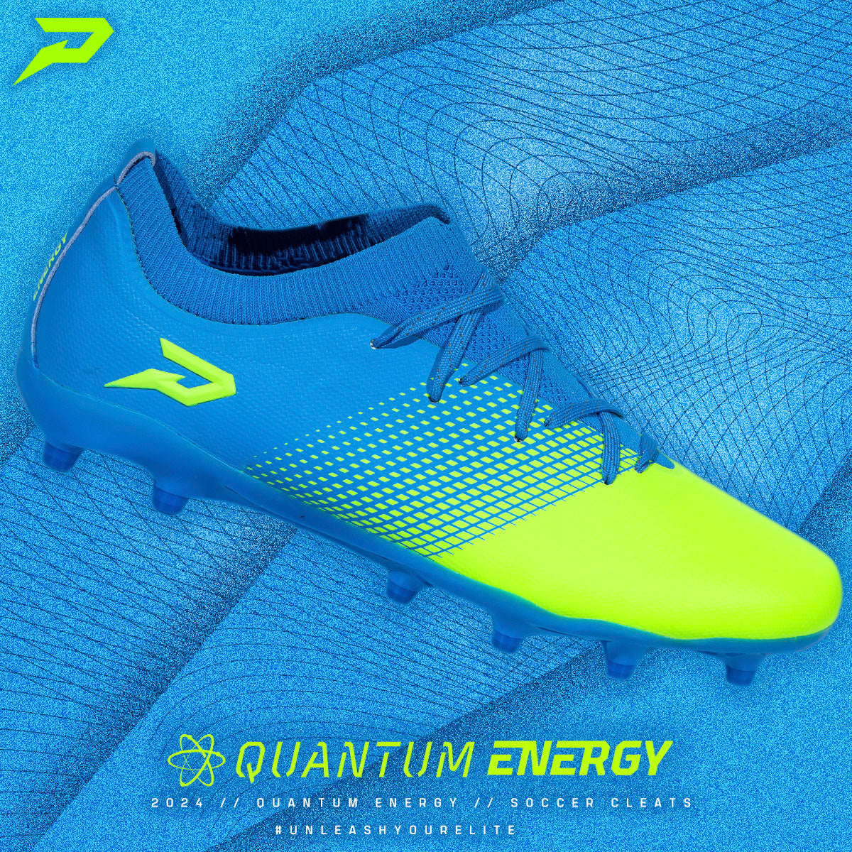 Quantum Energy All Purpose Columbia Blue & Slime Soccer Cleats