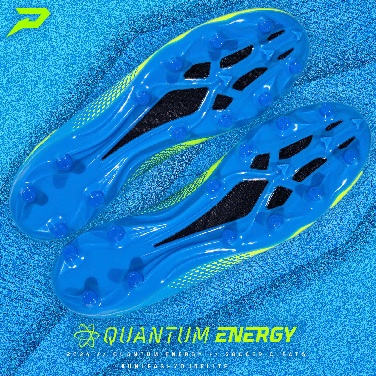 Quantum Energy All Purpose Columbia Blue & Slime Soccer Cleats