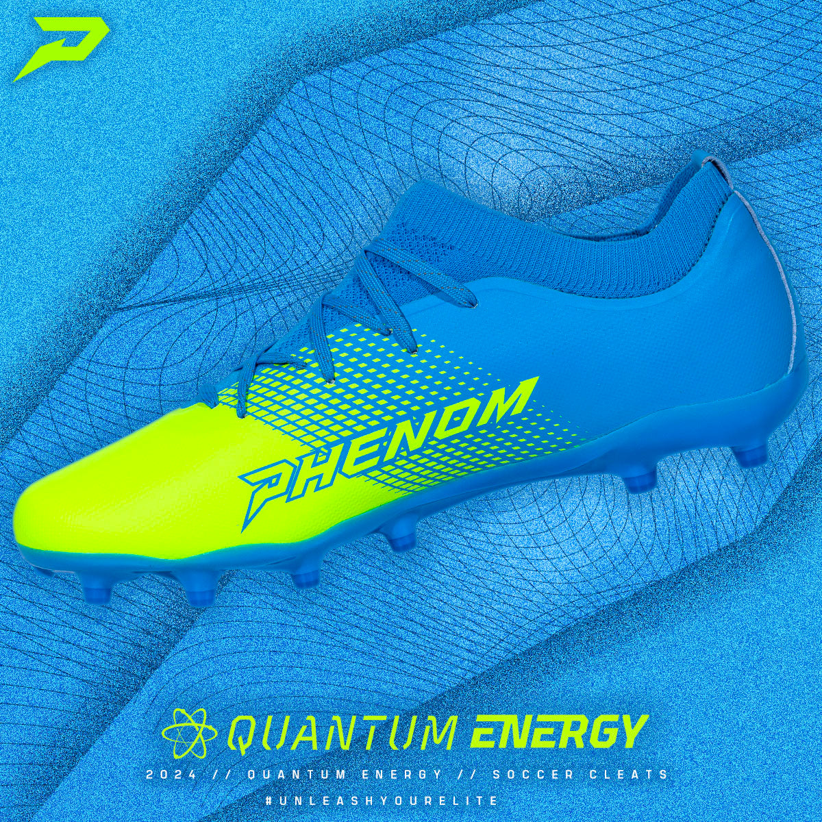 Quantum Energy All Purpose Columbia Blue & Slime Soccer Cleats