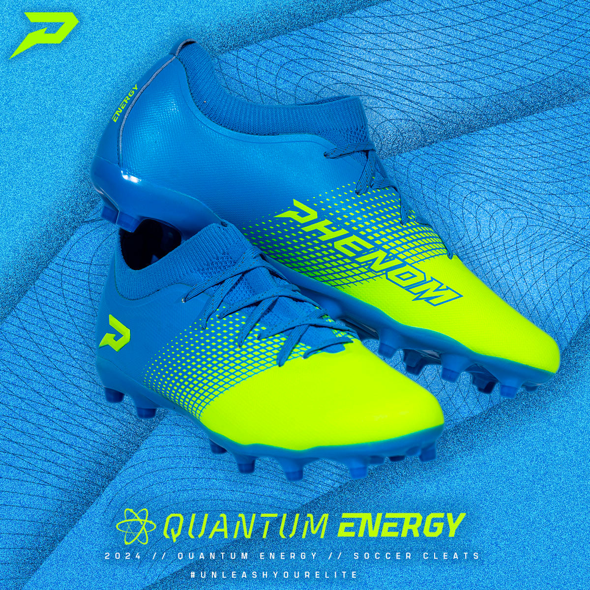Quantum Energy All Purpose Columbia Blue & Slime Soccer Cleats