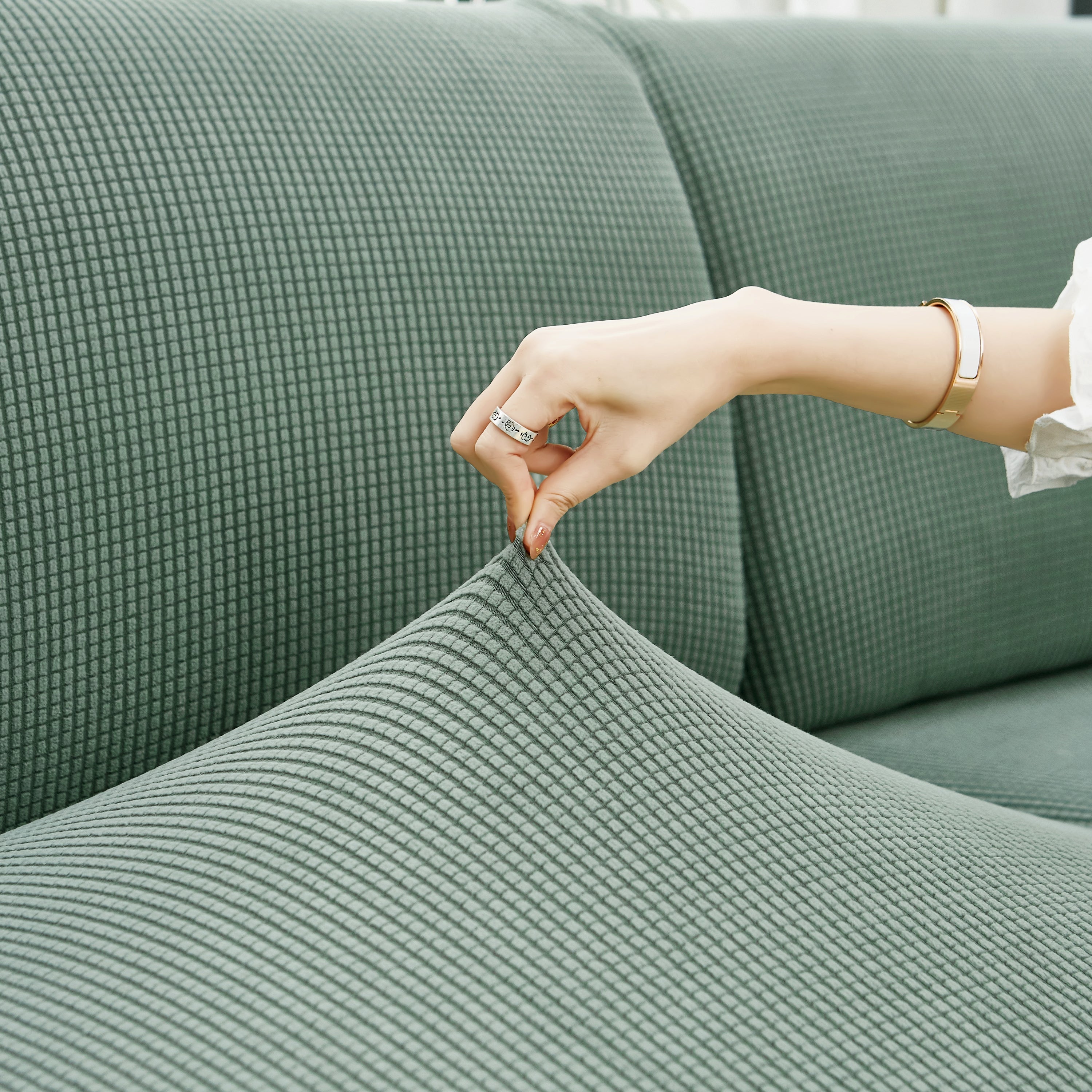 Stretchy, Washable, And Removable Slipcovers For Jacquard Sofa, Chair, And Seat Cushions. Available For 1/2/3/4 Seats